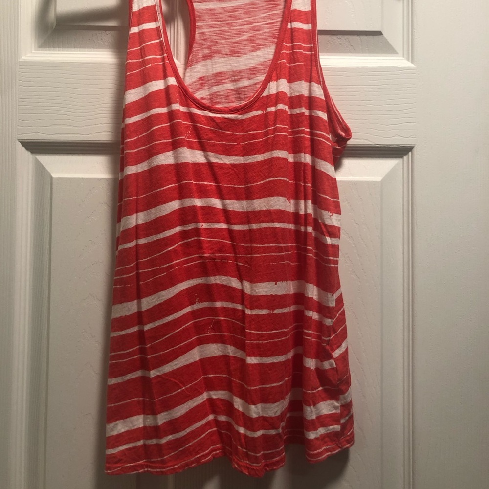 ❤️ Velvet red/white racer back tank top small